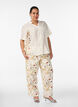 Bluse mit ellbogenlangen &Auml;rmeln und gebl&uuml;mten Details, Beige, Model image number 1