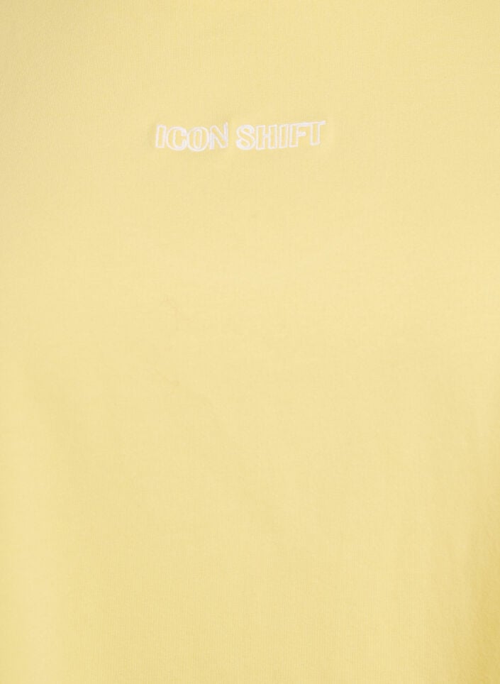 T-Shirt aus Bio-Baumwolle mit kleinem Frontmotiv, Gelb, Packshot image number 2