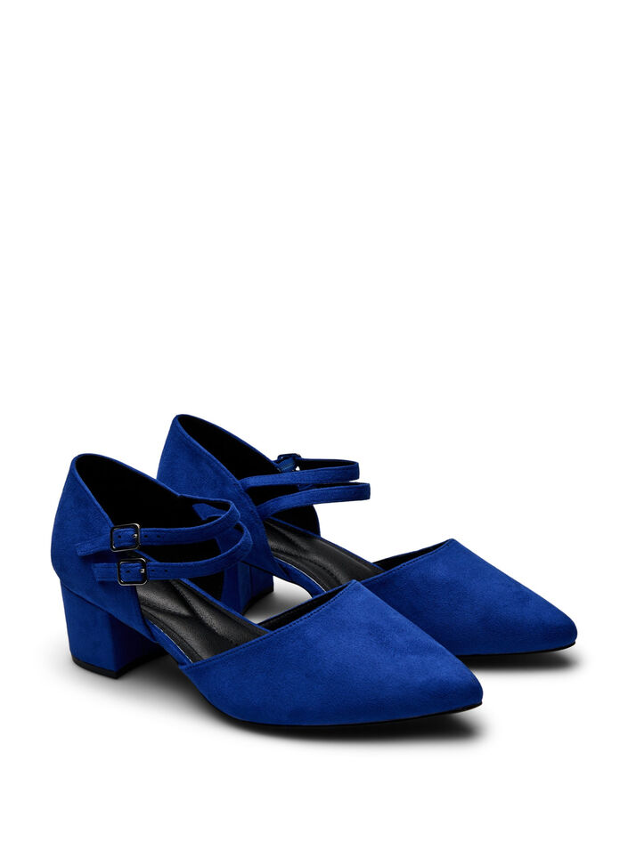 Pumps mit doppelten Riemen, Blau, Packshot image number 1