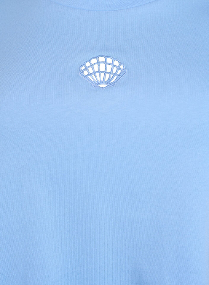 T-Shirt mit dekorativen Details, Blau, Packshot image number 2