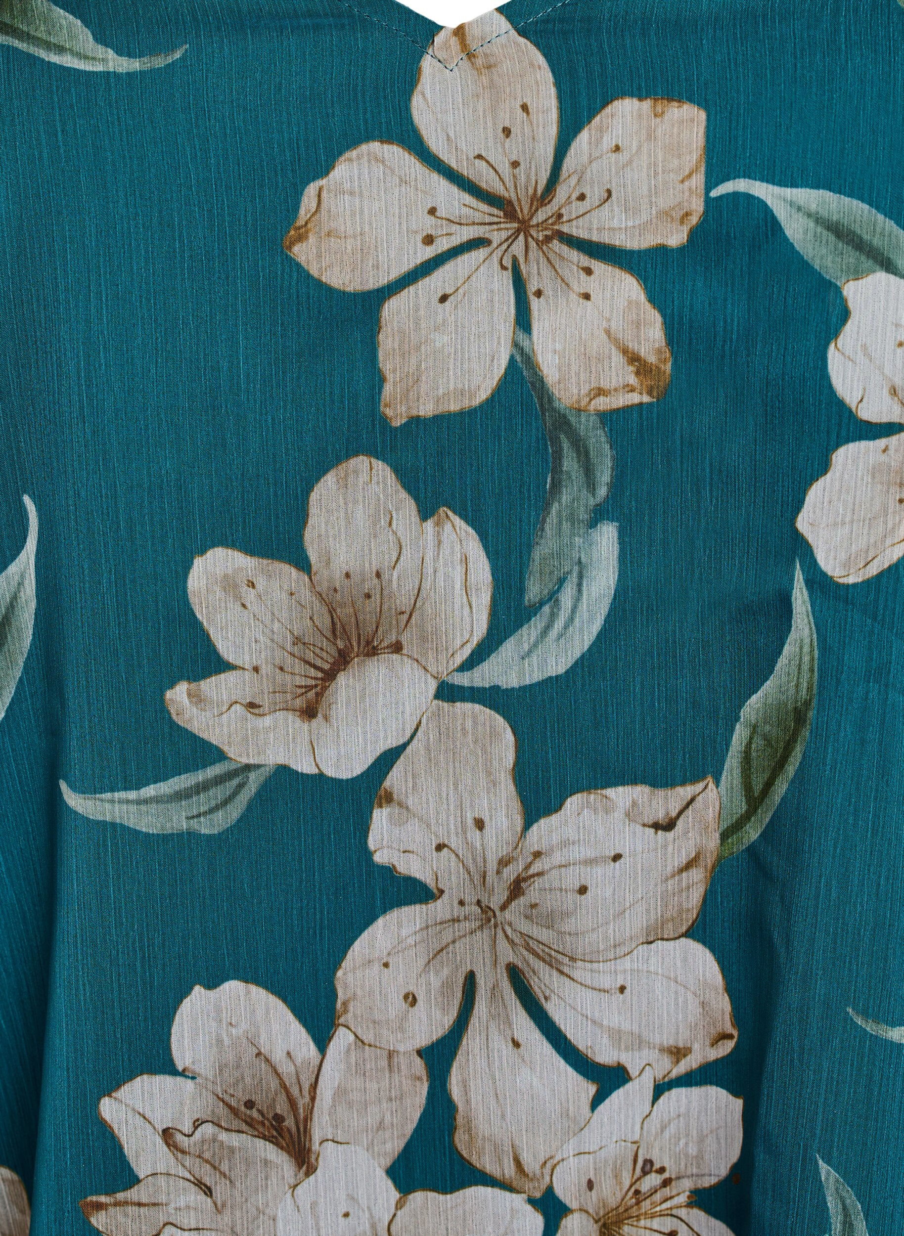 ZizziBluse aus Chiffon mit gebl&uuml;mtem Print und langen &Auml;rmeln, Gr&uuml;n, Packshot image number 2