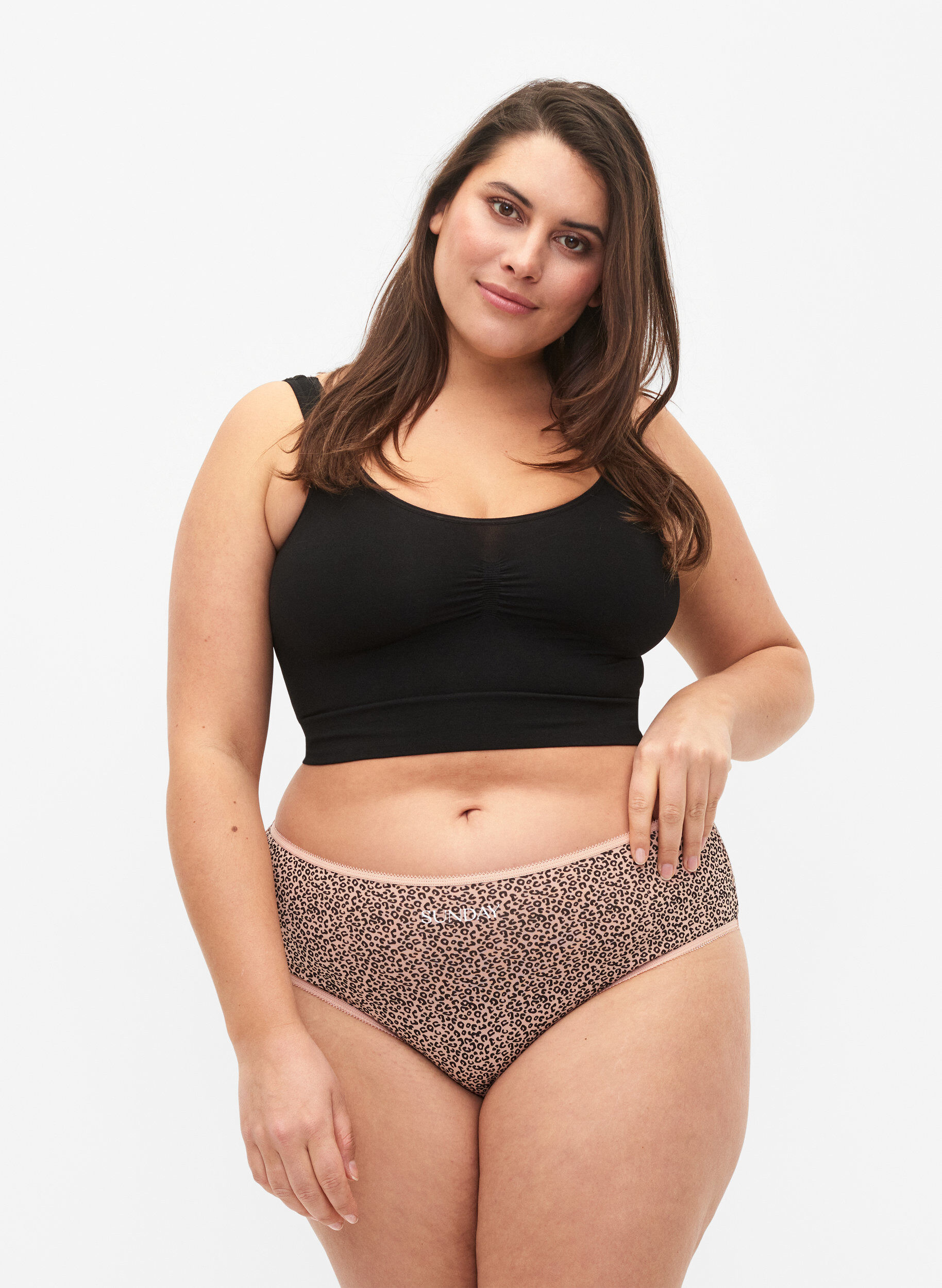 Zizzi7er Pack Slips mit regul&auml;rer Taille, Blue Multi Pack , Model image number 0