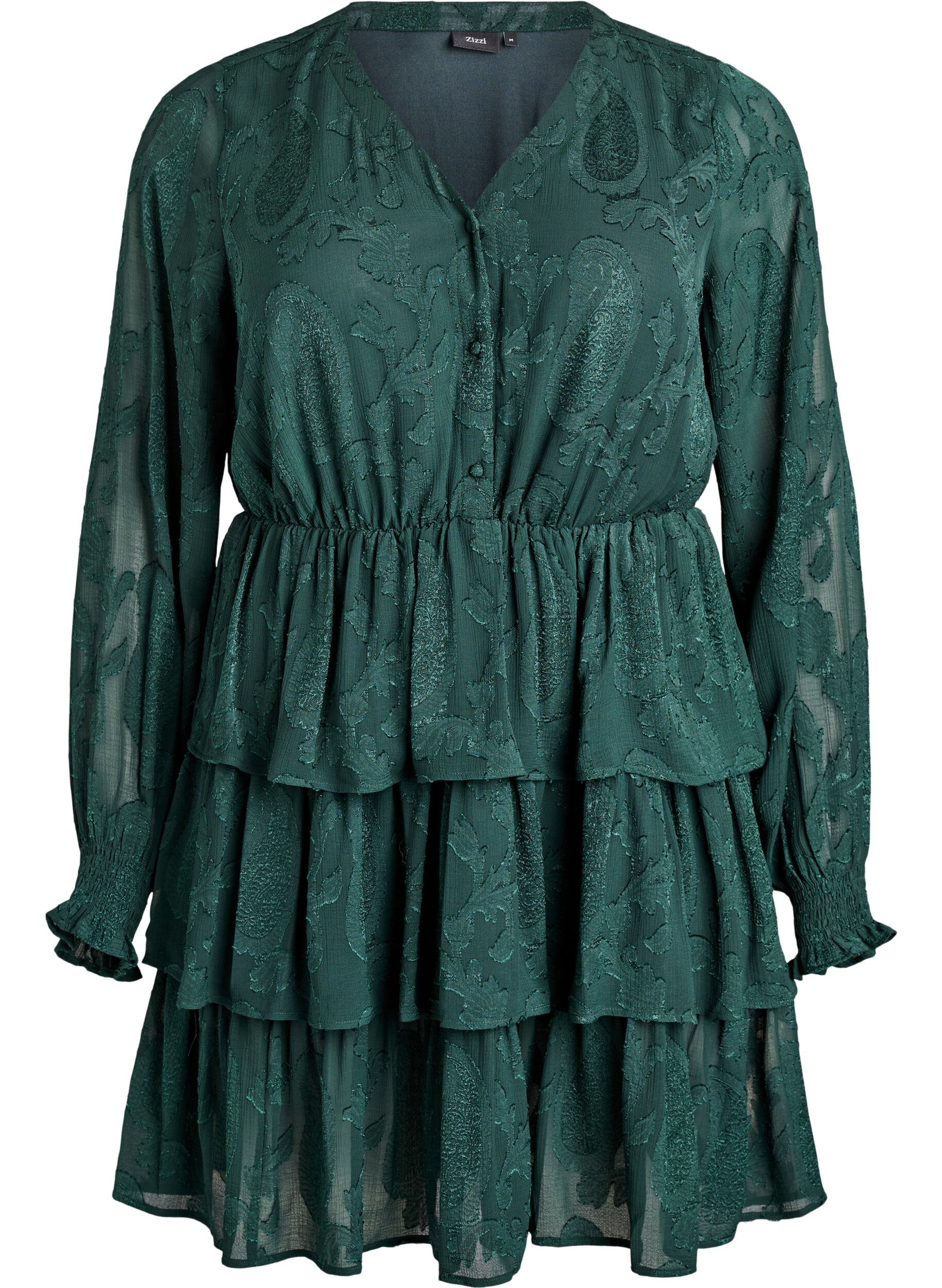 Kurzes Kleid mit R&uuml;schen und Strukturmuster