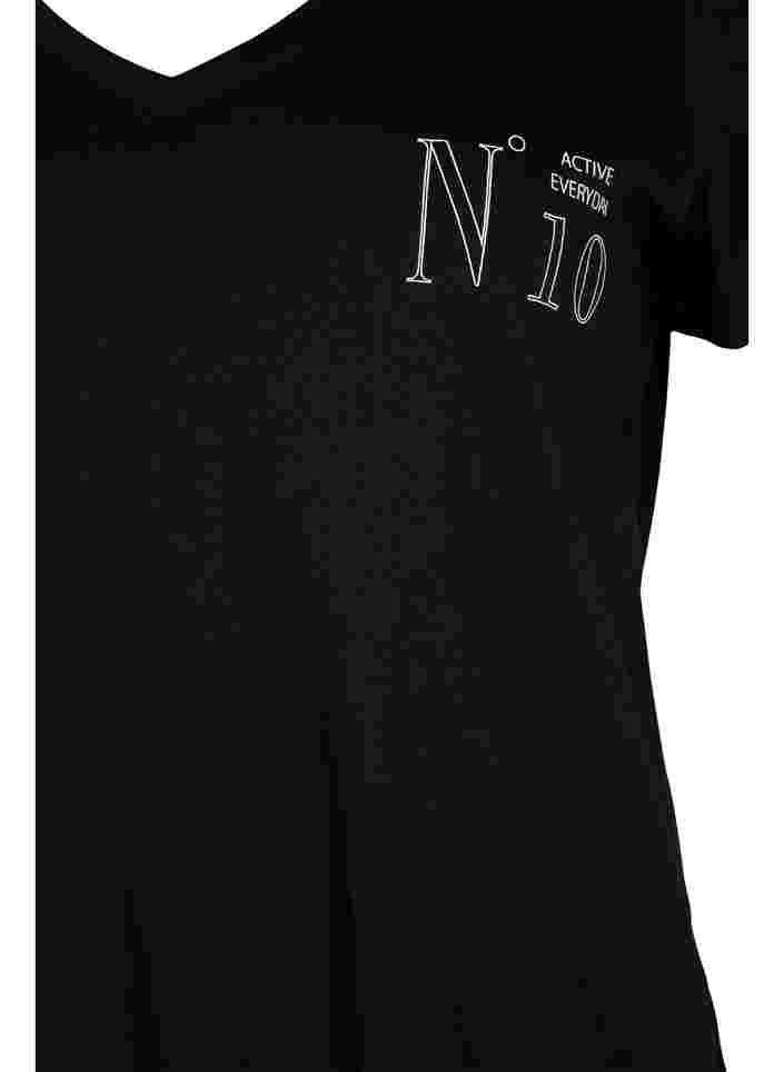 Trainings-T-Shirt aus Baumwolle mit Aufdruck, Black w. No. 10, Packshot image number 2