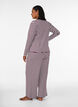 Gestreifte Schlafanzughose mit hoher Taille und weiten Beinen, Rot, Model image number 1
