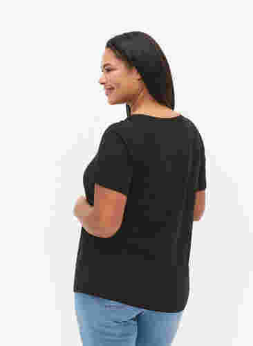 Baumwoll-T-Shirt mit Print-Detail, Black MIAMI, Model image number 1