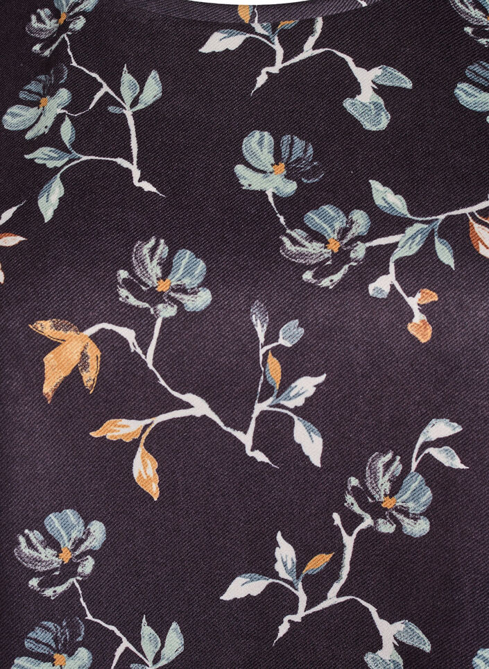 Kurzes A-Linien-Kleid mit 7/8-Ärmeln, Schwarz, Packshot image number 2