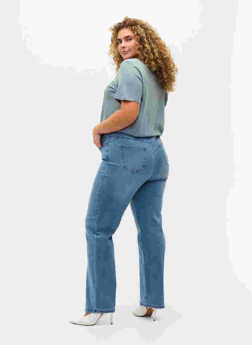 Jeans mit extra hoher Taille, Light blue, Model image number 1