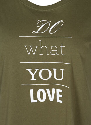 Kurzarm T-Shirt aus Baumwolle mit Print, Ivy green w. Love, Packshot image number 2