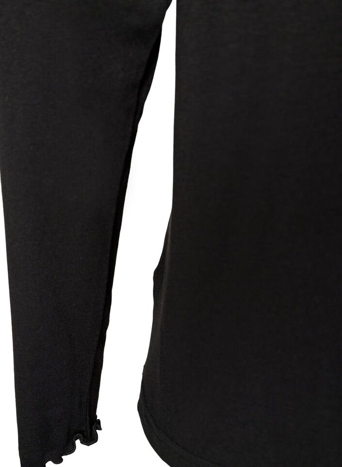 Nacht-Top aus Viskose mit langen &Auml;rmeln, Schwarz, Packshot image number 3
