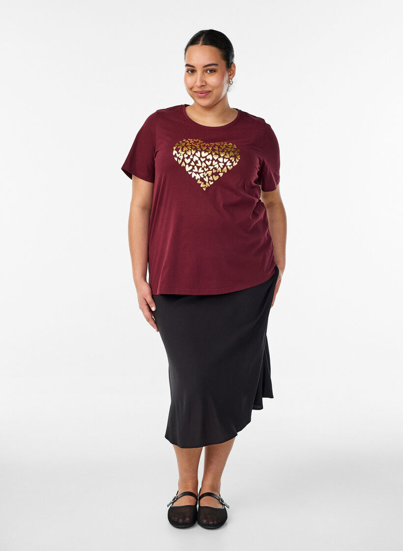 T-Shirt mit Print, Rot, Model image number 1