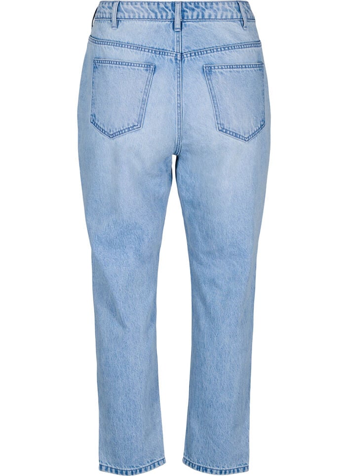 Mille Mom Fit Jeans mit Destroyed-Details, Blau, Packshot image number 1