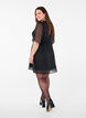 Kurzkleid mit Fledermausärmeln und gepunkteter Textur, Black, Model image number 1