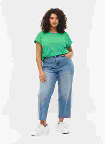 Kurzärmeliges T-Shirt aus einer Baumwollmischung, Kelly Green, Model image number 2