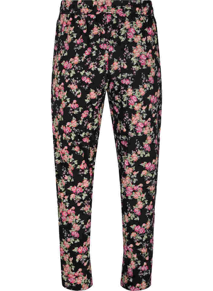 Schlafanzughose aus Baumwolle, Black Pink Oran Flow, Packshot image number 1