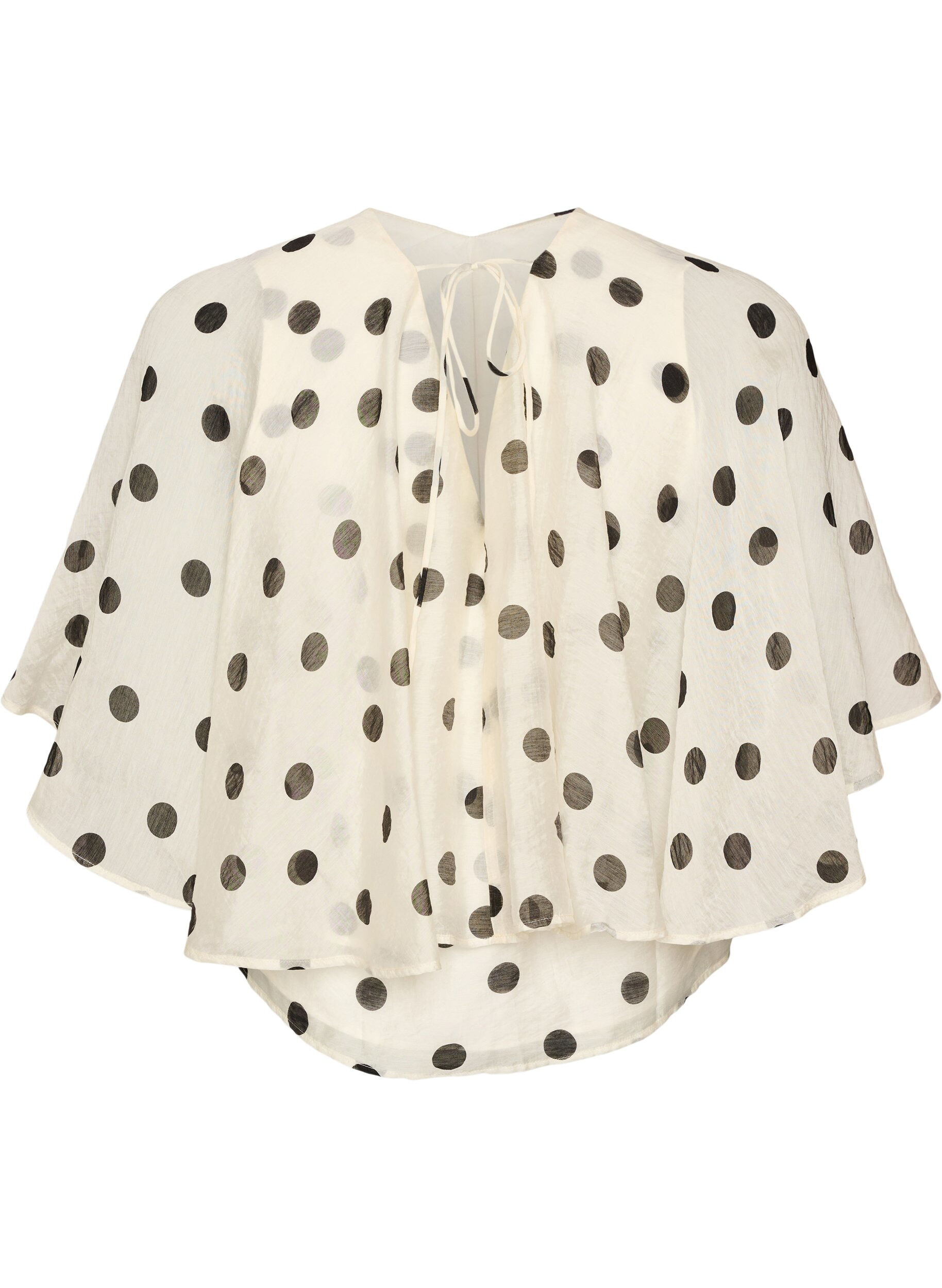 ZizziTop im Lagenlook mit Polka-Dot-Muster, Vanille, Packshot image number 1