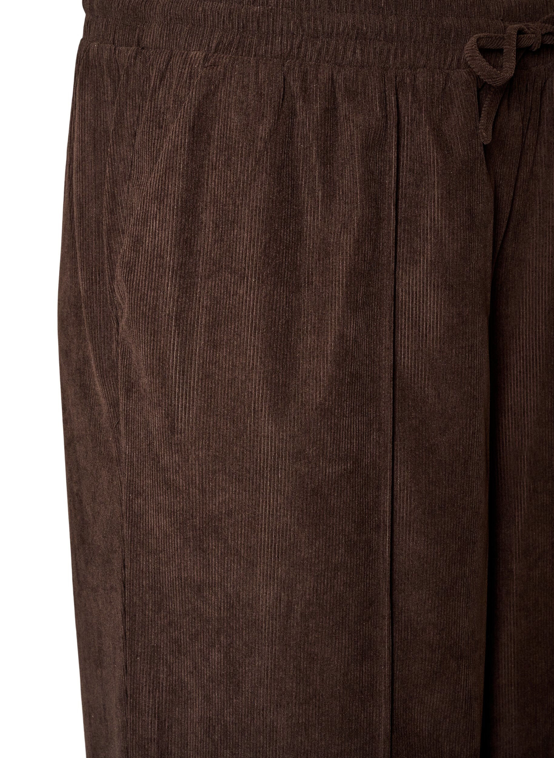 ZizziCordhose mit weitem Bein und hoher Taille, Braun, Packshot image number 2