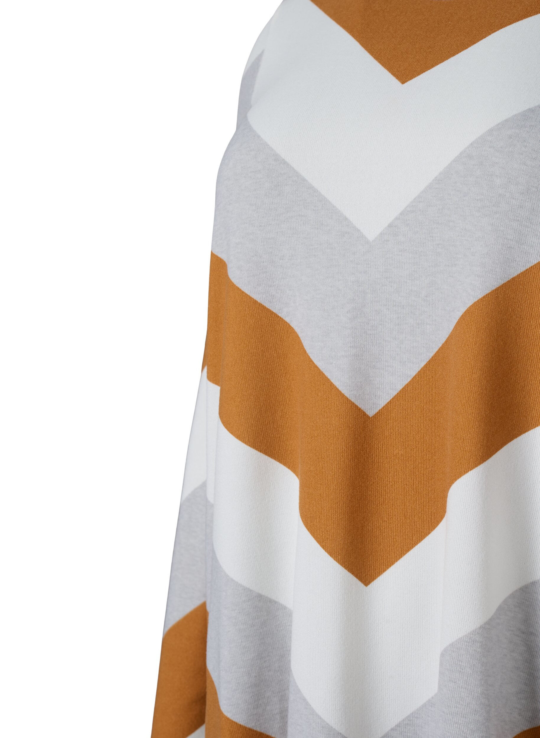 ZizziGemusterte Bluse mit langen &Auml;rmeln, Beige Zig Zag, Packshot image number 2