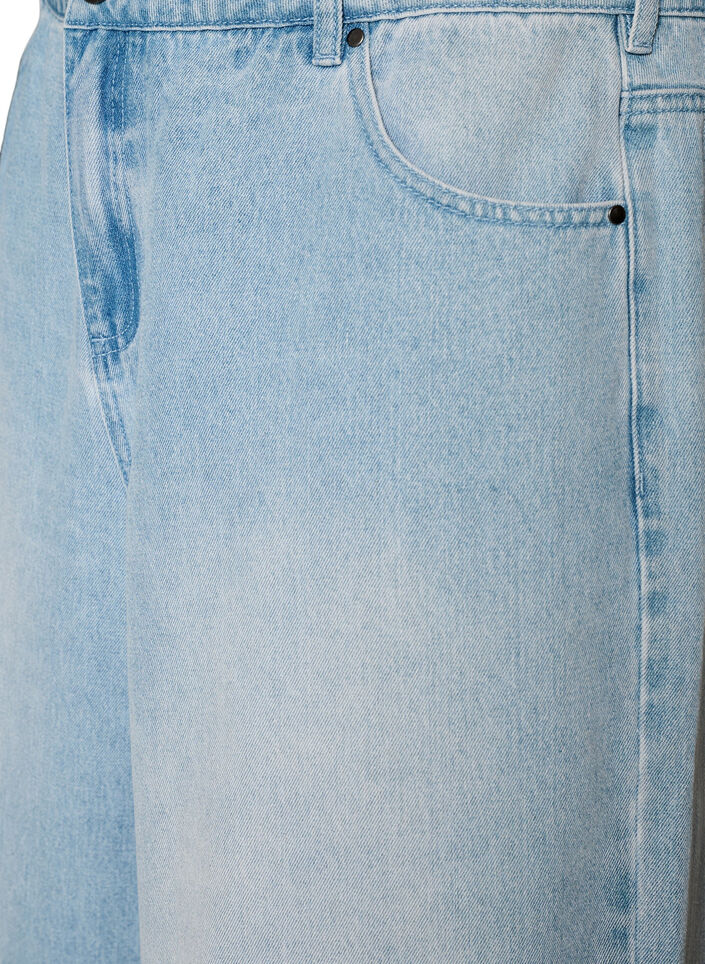 Hoch taillierte Shorts aus Denim, Blau, Packshot image number 2