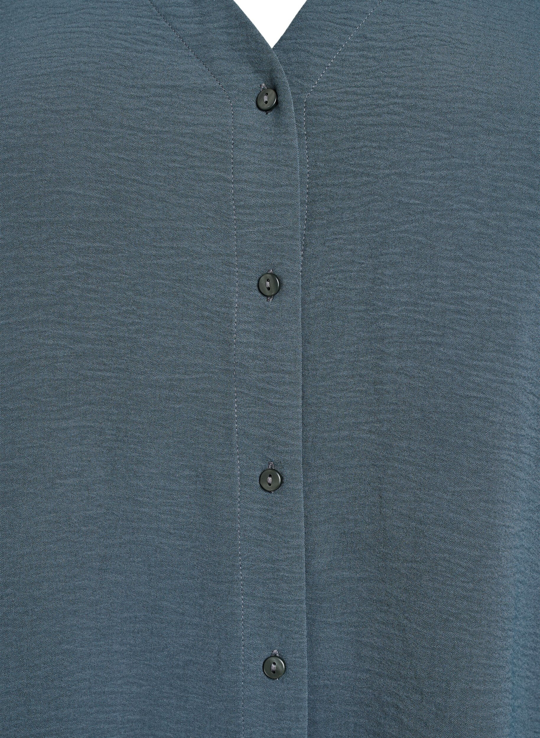 ZizziBluse mit V-Ausschnitt und 3/4-&Auml;rmeln, Gr&uuml;n, Packshot image number 2