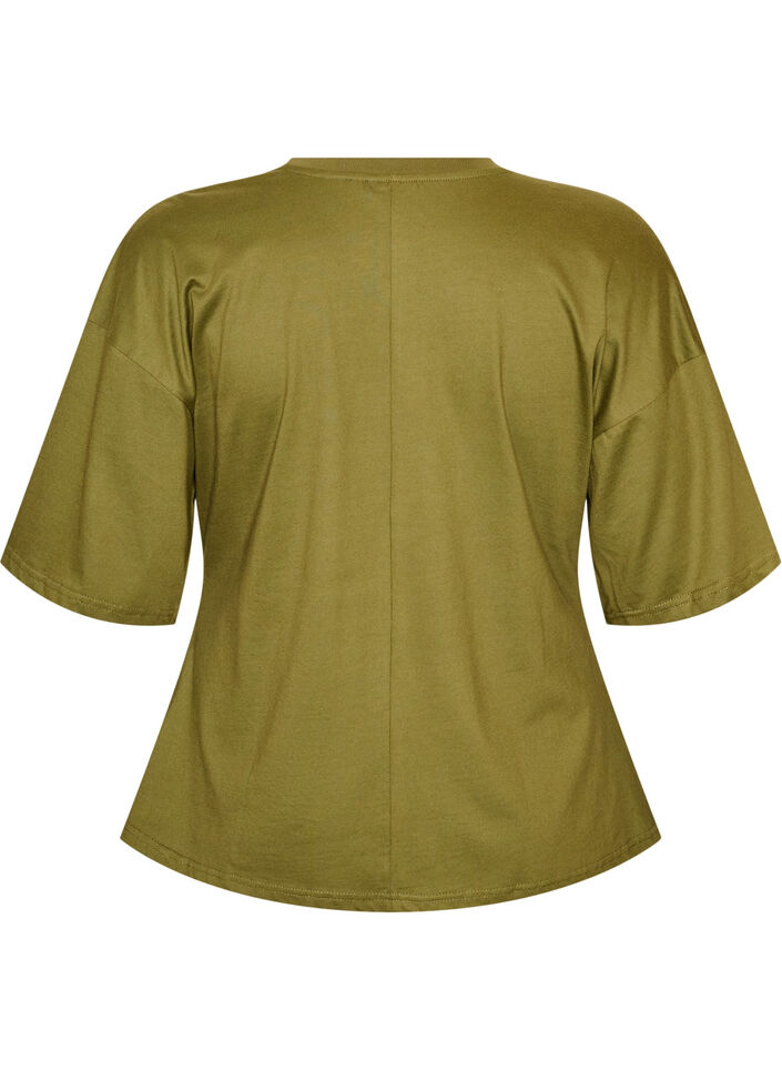 T-Shirt mit drapiertem Detail, Gr&uuml;n, Packshot image number 1