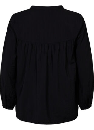 Langärmelige Bluse aus Viskosemischung, Black, Packshot image number 1