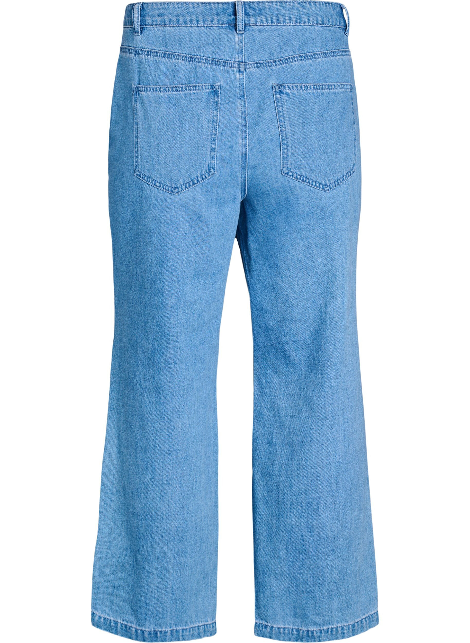 ZizziKiana Jeans mit Straight Fit und markanten N&auml;hten, Blau, Packshot image number 1