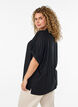 Bluse aus Viskose mit kurzen &Auml;rmeln und Raffdetails, Schwarz, Model image number 1