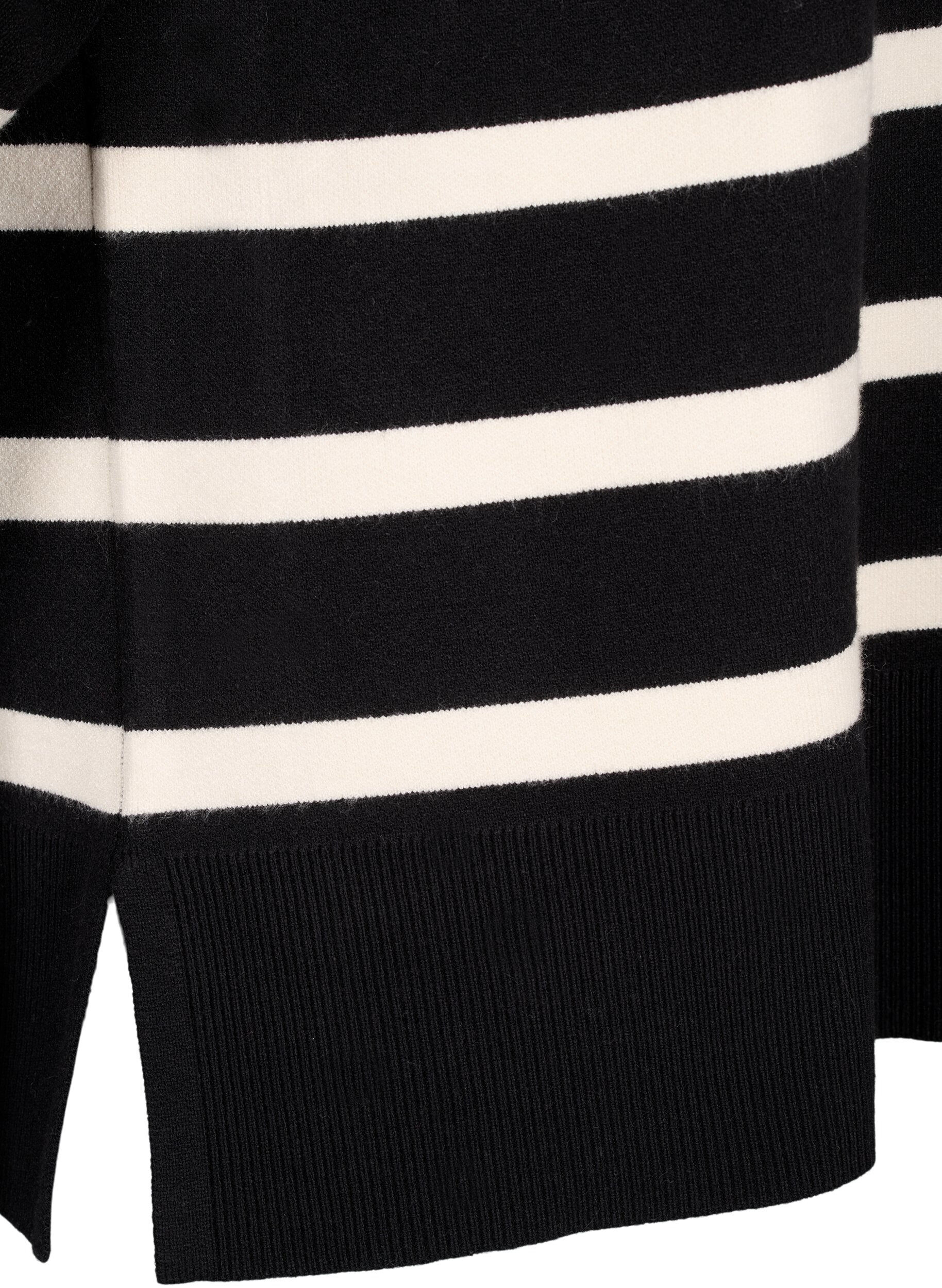 ZizziStrickbluse mit 3/4-Arm und Streifen, Black Birch Stripes, Packshot image number 3
