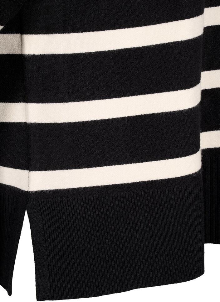 Strickbluse mit 3/4-Arm und Streifen, Black Birch Stripes, Packshot image number 3