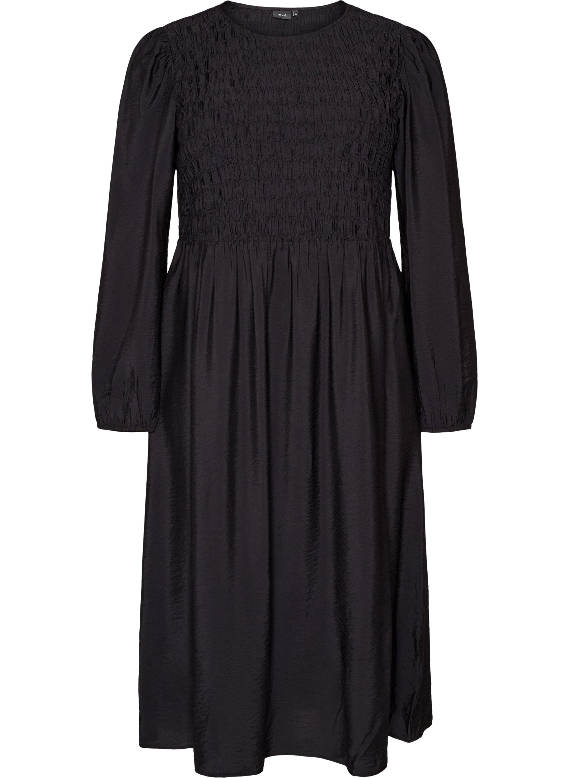 Midikleid aus Viskose mit Smock