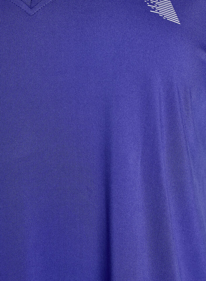Lockeres Trainings-T-Shirt mit V-Ausschnitt, Lila, Packshot image number 2