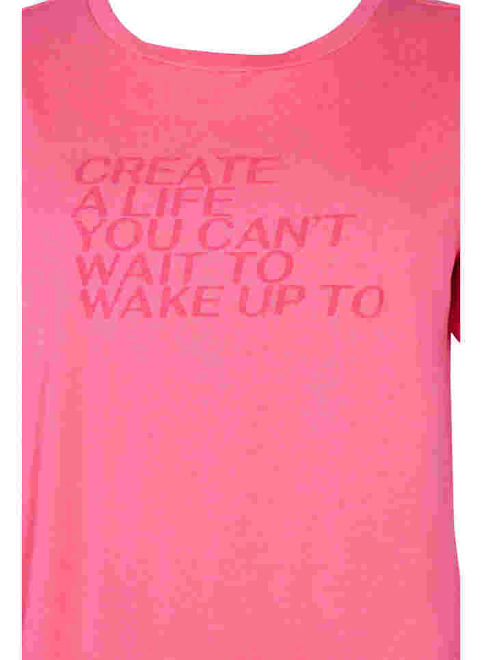 Baumwoll-T-Shirt mit Aufdruck und kurzen Ärmeln, Hot Pink Create, Packshot image number 2