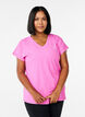 Lockeres Trainingsshirt mit V-Ausschnitt, Pink, Model image number 0