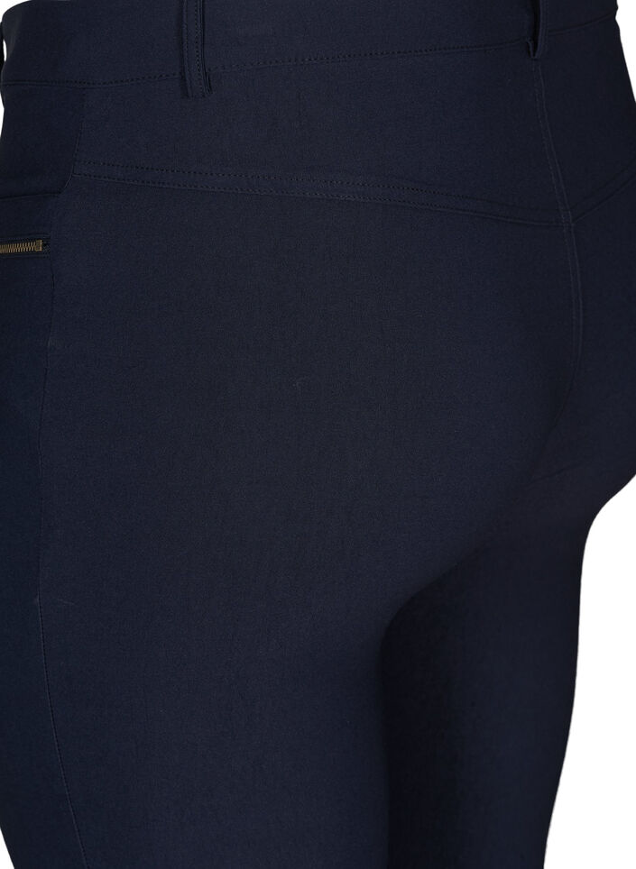 Slim Fit Caprihose aus Viskosemischung, Blau, Packshot image number 3