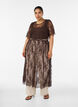 Midikleid aus transparenter Spitze mit kurzen &Auml;rmeln, Braun, Model image number 0