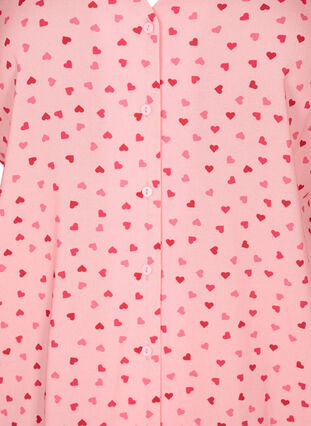 Bedrucktes Pyjama-Oberteil aus Viskose, Pink Icing W. hearts, Packshot image number 2