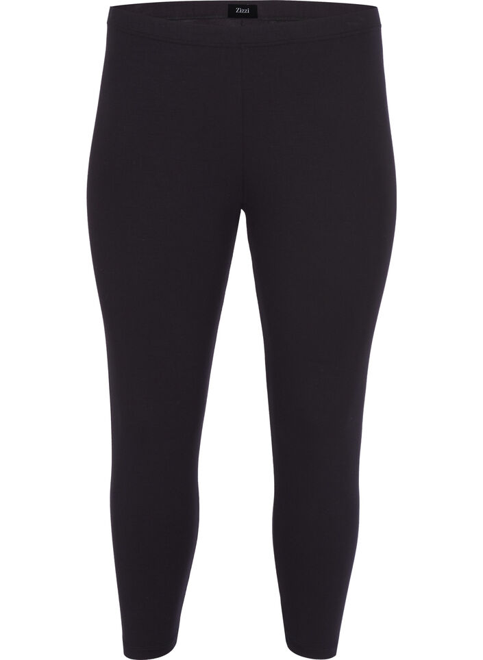 Basic 3/4-Leggings aus Viskose, Schwarz, Packshot image number 0