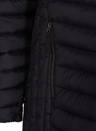 Gesteppte Leichtgewichtsjacke mit abnehmbarer Kapuze und Taschen, Black, Packshot image number 2