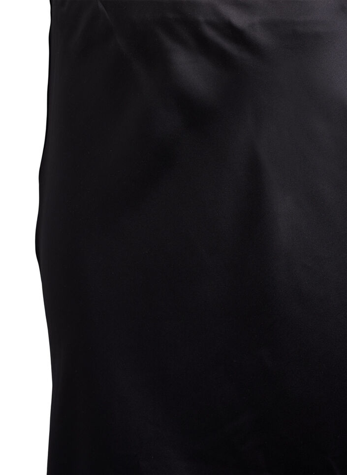 Midirock aus Satin, Schwarz, Packshot image number 2