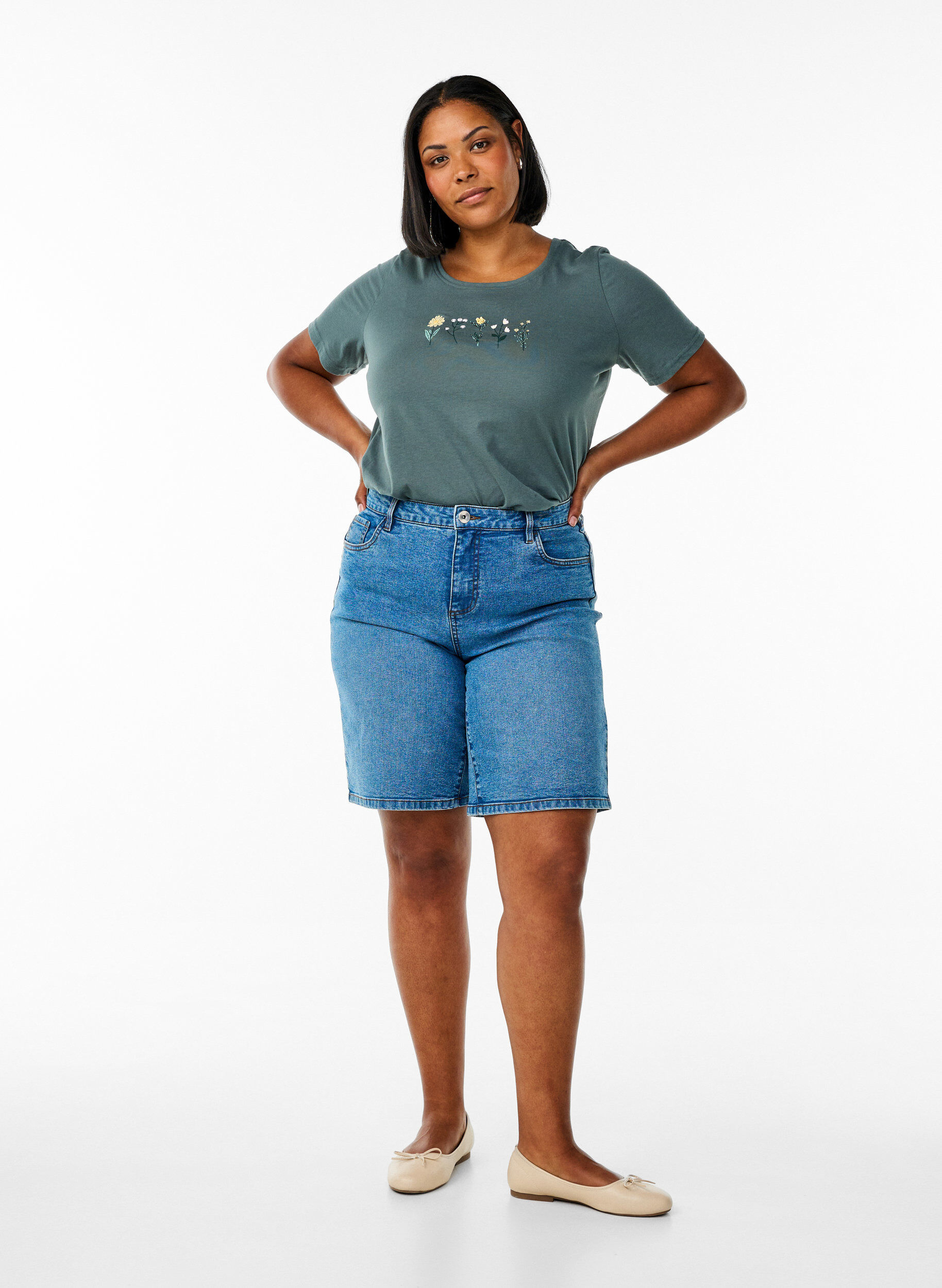 ZizziFLASH - T-Shirt mit Print, Gr&uuml;n, Model image number 1