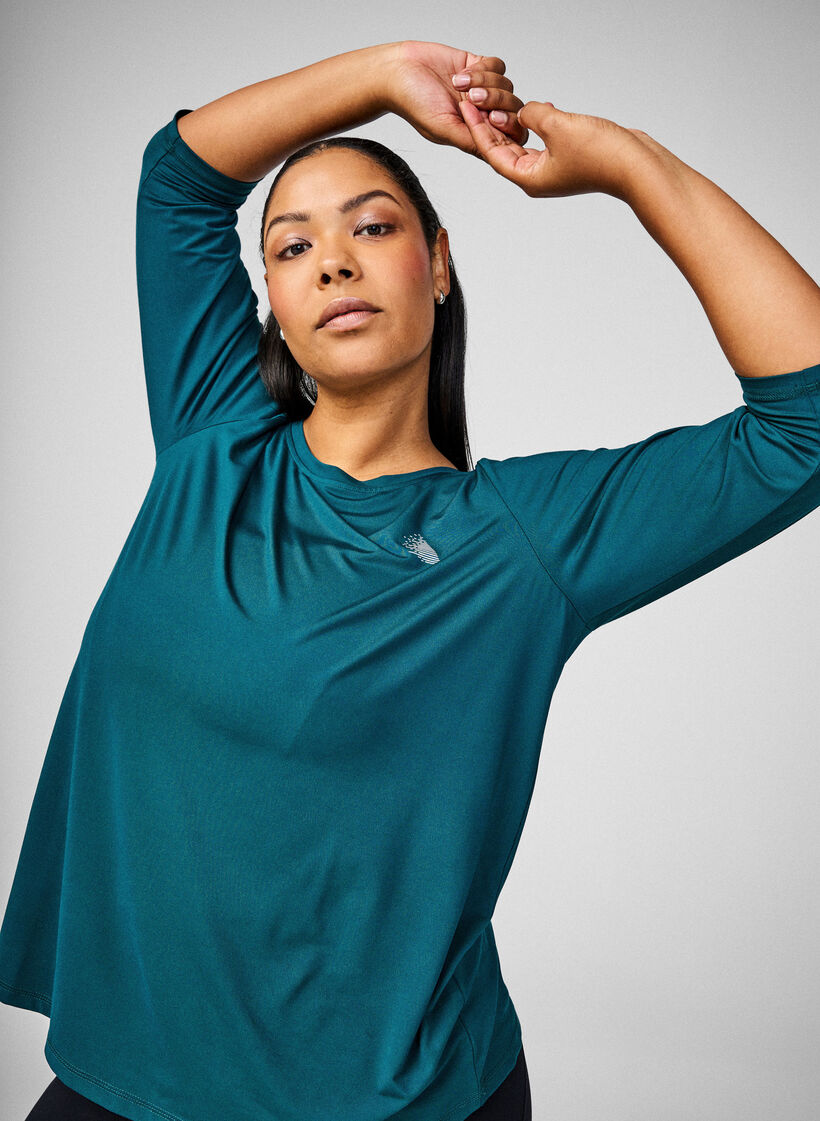 Trainingsshirt mit 3/4-&Auml;rmeln, Gr&uuml;n, Image image number 0