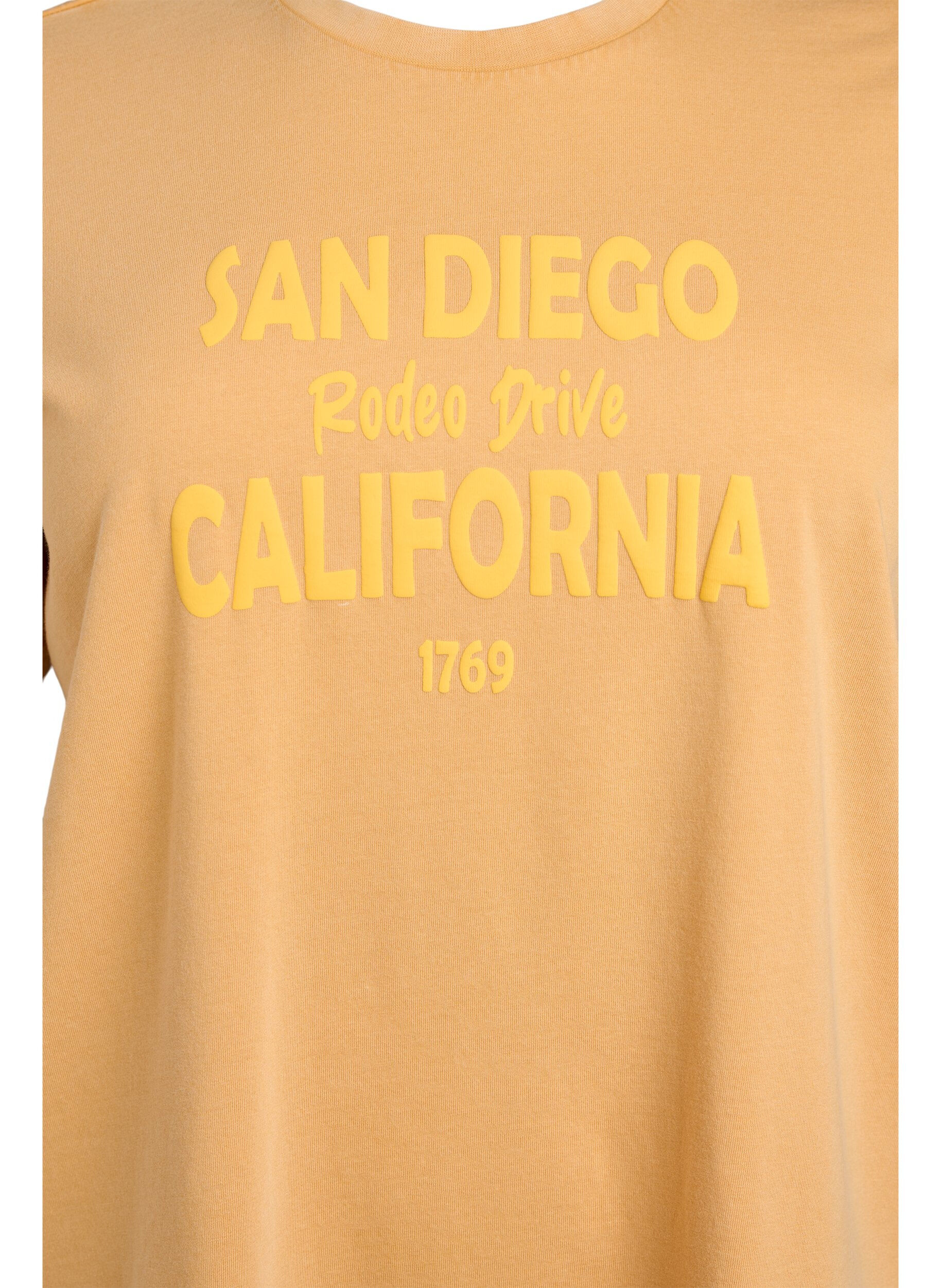 ZizziT-Shirt aus Bio-Baumwolle mit coolem Print, Gelb, Packshot image number 2