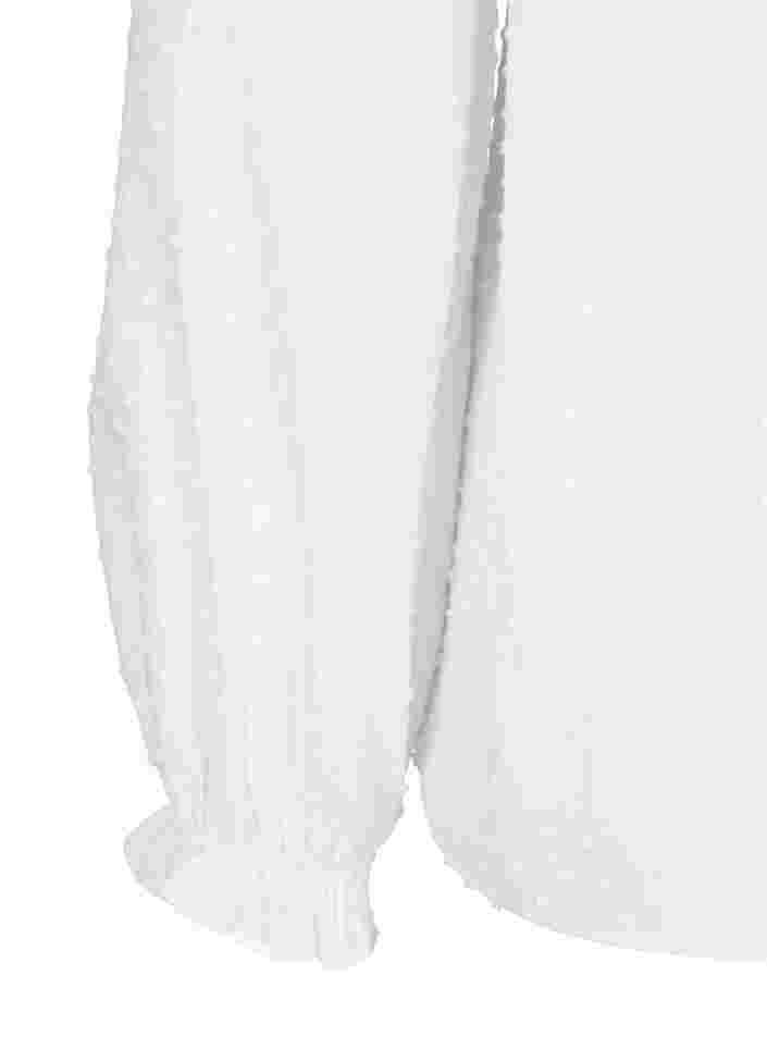 Langärmelige Bluse mit Smock- und Rüschendetails, Bright White, Packshot image number 3