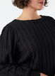 Jerseybluse mit Struktur und Ballonsilhouette, Schwarz, Model image number 3