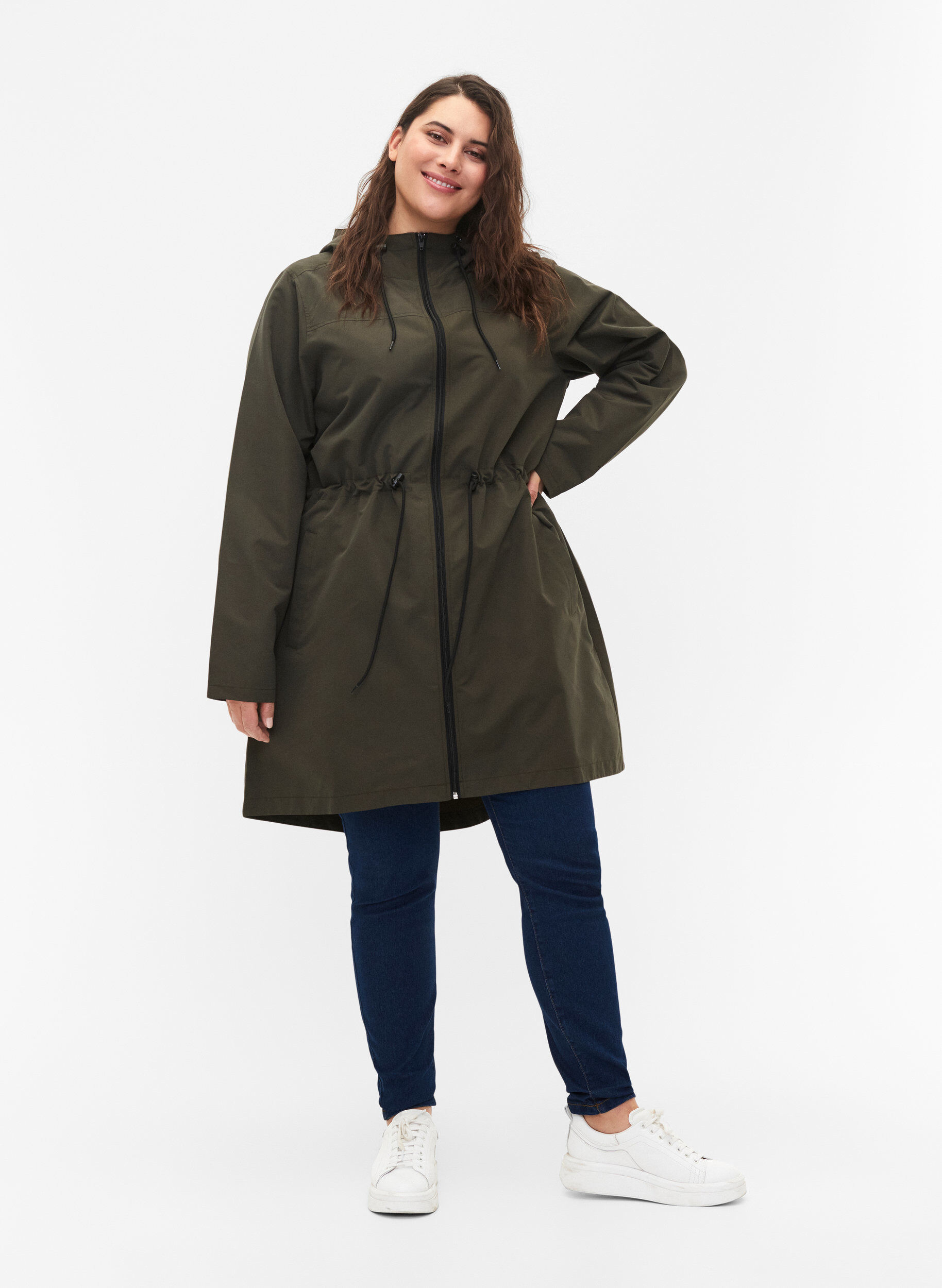 ZizziWasserabweisender Parka mit Kapuze, Gr&uuml;n, Model image number 1