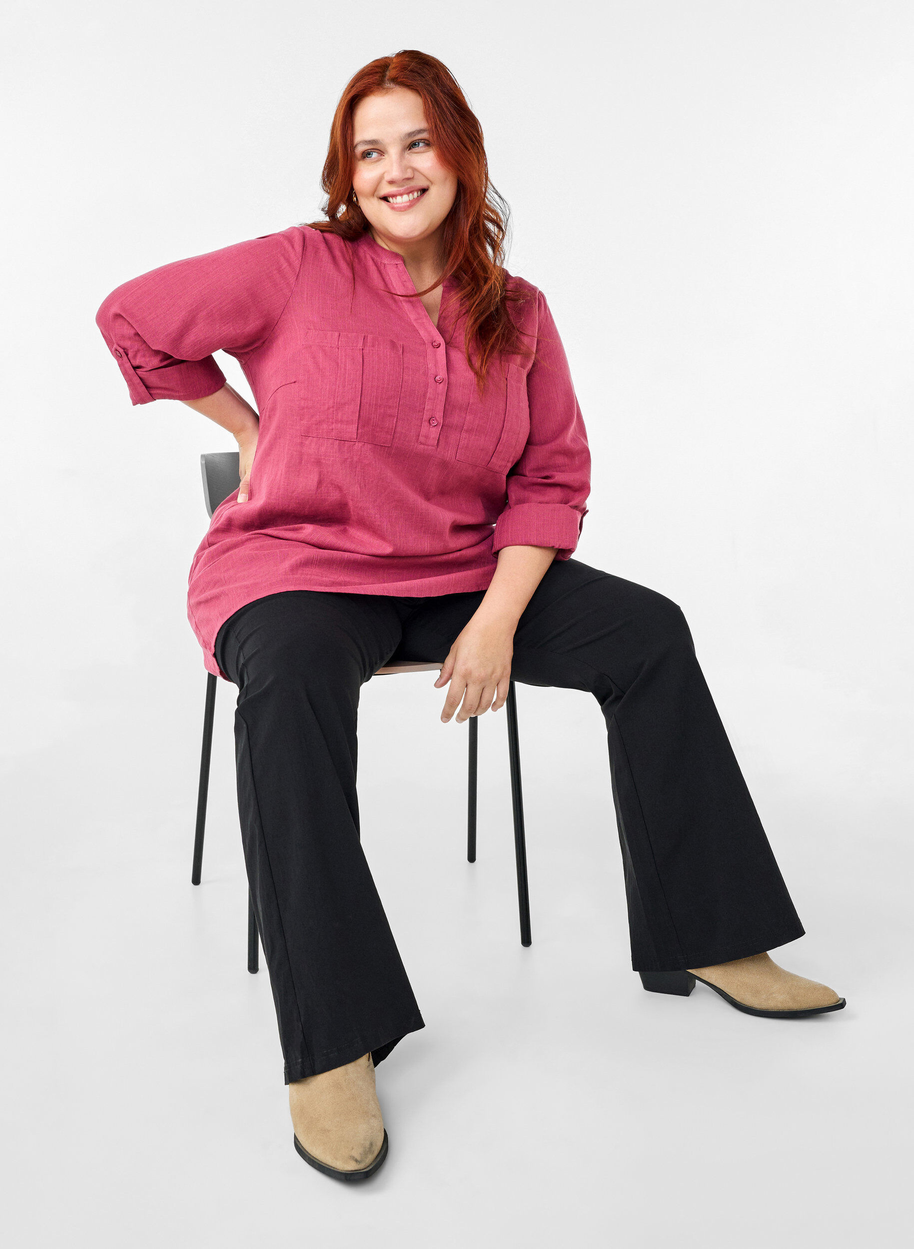 ZizziBaumwolltunika mit 3/4-&Auml;rmeln, Malaga, Image image number 0