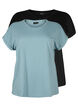 2er-Pack kurz&auml;rmlige T-Shirts, Blau, Packshot image number 0