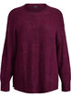 Strickbluse mit V-f&ouml;rmigem Rippenmuster und Schlitzen, Lila, Packshot image number 0