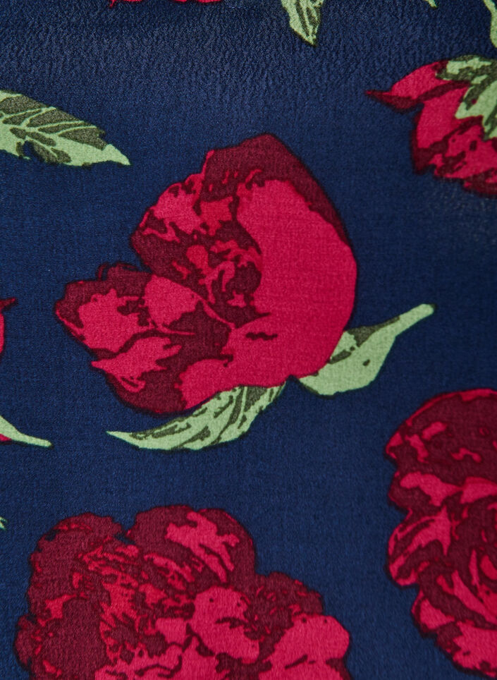 Bluse aus Viskose mit Blumenprint und Ballonform, Blau, Packshot image number 2